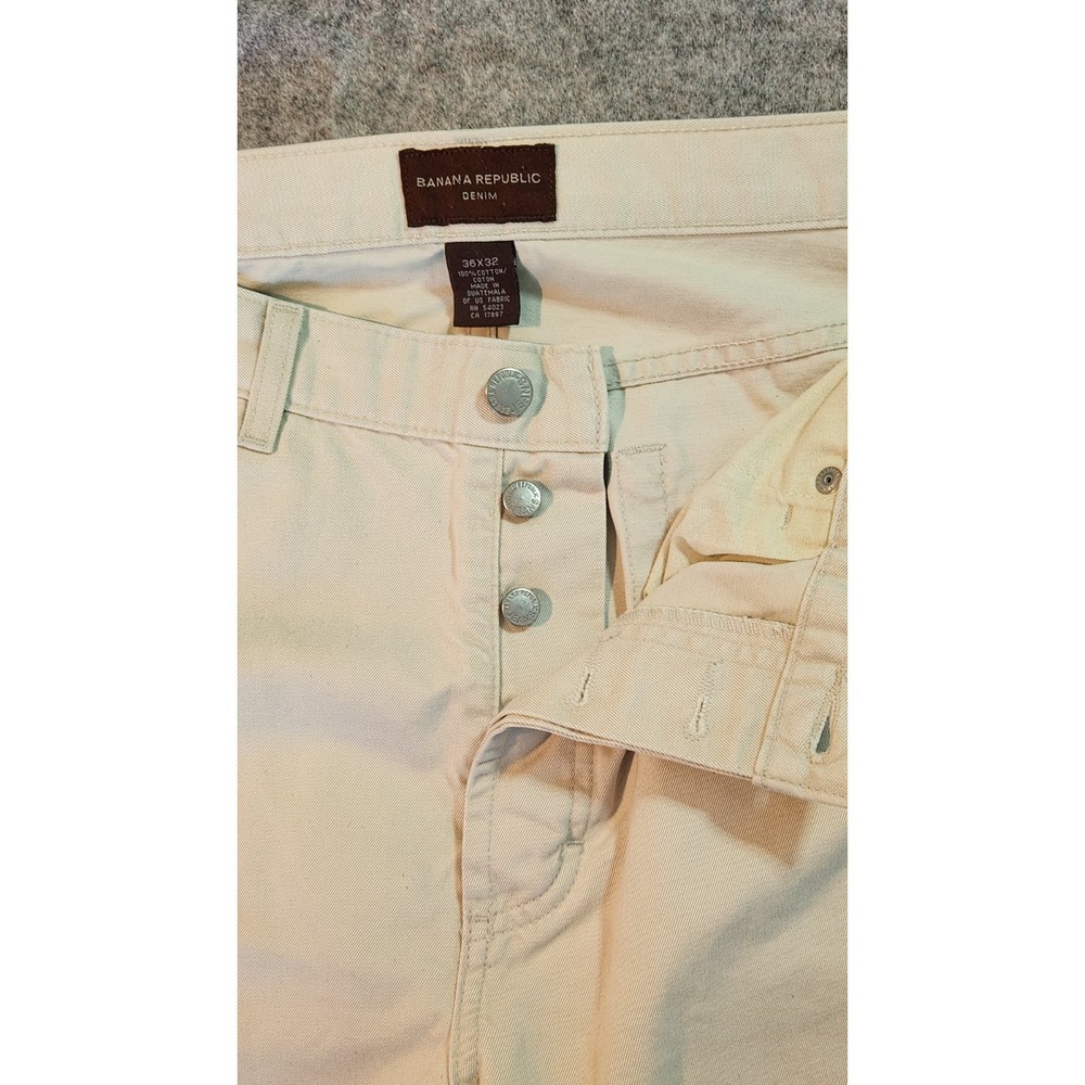 Banana Republic‎ Jeans Mens 36x32 Beige Regular Straight Button Closure